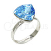 Anillo Multi Piedra 01.239.0005.2 Rodio Laminado, con Swarovski Elements Aquamarine, Pulido, Rodinado (Talla Unica)