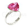 Anillo Multi Piedra 01.239.0005.3 Rodio Laminado, con Swarovski Elements Rose, Pulido, Rodinado (Talla Unica)