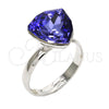 Anillo Multi Piedra 01.239.0005.4 Rodio Laminado, con Swarovski Elements Tanzanite, Pulido, Rodinado (Talla Unica)