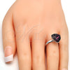 Anillo Multi Piedra 01.239.0005.5 Rodio Laminado, con Swarovski Elements Amethyst, Pulido, Rodinado (Talla Unica)