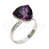 Anillo Multi Piedra 01.239.0005.5 Rodio Laminado, con Swarovski Elements Amethyst, Pulido, Rodinado (Talla Unica)