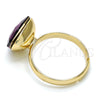 Anillo Multi Piedra 01.239.0005.6 Oro Laminado, con Amethyst Swarovski Elements, Pulido, Tono Dorado (One size fits all)