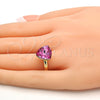 Anillo Multi Piedra 01.239.0005.8 Oro Laminado, con Rose Swarovski Elements, Pulido, Tono Dorado (One size fits all)