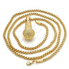 Collares con Dije 04.242.0074.30 Oro Laminado, Pulido, Tono Dorado (03 MM Thickness, 30 Inches Length)