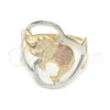 Anillo Elegante 01.02.0003.07 Oro Laminado, Diseño de Elefante, Pulido, Tres Tonos (Size 7)