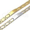 Pulsera Solida 03.114.0247.08 Acero Inoxidable, Pulido, Dos Tonos (12 MM Thickness, 8 Inches Length)