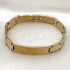 Pulsera Solida 03.114.0247.1.08 Acero Inoxidable, Pulido, Tono Dorado (12 MM Thickness, 9 Inches Length)