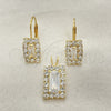Juego de Arete y Dije de Adulto 5.057.014 Oro Laminado, con Blanca and Blanca Zirconia Cubica, Pulido, Tono Dorado