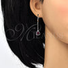 Arete Largo 02.26.0170 Rodio Laminado, con Swarovski Elements Amethyst, Pulido, Rodinado
