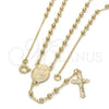 Rosario Fino 09.09.0005.18 Oro Laminado, Diseño de Divino Niño y Crucifijo, Pulido, Tono Dorado