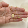Rosario Fino 09.09.0010.18 Oro Laminado, Diseño de Caridad del Cobre y Crucifijo, Pulido, Tono Dorado