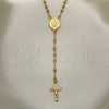 Rosario Fino 09.09.0010.18 Oro Laminado, Diseño de Caridad del Cobre y Crucifijo, Pulido, Tono Dorado