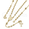 Rosario Fino 09.09.0011.18 Oro Laminado, Diseño de Divino Niño y Crucifijo, Pulido, Tono Dorado