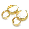 Argolla Pequeña 02.106.0002.20 Oro Laminado, Diseño de Flor, Pulido, Tono Dorado