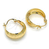 Argolla Pequeña 02.106.0003.20 Oro Laminado, Diseño de Llave Griega, Pulido, Tono Dorado