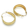 Argolla Mediana 02.106.0003.30 Oro Laminado, Diseño de Llave Griega, Pulido, Tono Dorado