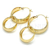 Argolla Mediana 02.106.0006.30 Oro Laminado, Mate, Tono Dorado
