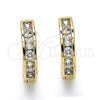 Argolla Huggie 02.99.0029.3.20 Oro Laminado, con Blanca Zirconia Cubica, Pulido, Tono Dorado