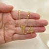 Rosario Fino 09.02.0042.18 Oro Laminado, Diseño de Virgen Maria y Crucifijo, Pulido, Tono Dorado