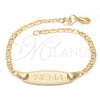 Pulsera con Placa 03.32.0105.06 Oro Laminado, Diseño de Mariner, Pulido, Tono Dorado (01 MM Thickness, 6 Inches Length)
