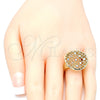 Anillo Elegante 01.100.0009.07 Oro Laminado, Pulido, Tres Tonos (Size 7)