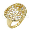 Anillo Elegante 01.100.0009.07 Oro Laminado, Pulido, Tres Tonos (Size 7)