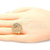 Anillo Elegante 01.100.0009.08 Oro Laminado, Pulido, Tres Tonos (Size 8)