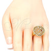 Anillo Elegante 01.100.0009.08 Oro Laminado, Pulido, Tres Tonos (Size 8)
