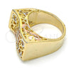 Anillo Elegante 01.100.0010.07 Oro Laminado, Pulido, Tres Tonos (Size 7)
