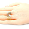 Anillo Elegante 01.100.0010.08 Oro Laminado, Pulido, Tres Tonos (Size 8)