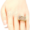Anillo Elegante 01.100.0010.08 Oro Laminado, Pulido, Tres Tonos (Size 8)