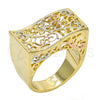 Anillo Elegante 01.100.0010.08 Oro Laminado, Pulido, Tres Tonos (Size 8)
