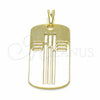 Dije Religioso 05.09.0064 Oro Laminado, Diseño de Cruz, Pulido, Tono Dorado