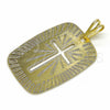 Dije Religioso 05.09.0068 Oro Laminado, Diseño de Cruz, Pulido, Tono Dorado