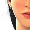 Arete Dormilona 02.09.0161 Oro Laminado, Diseño de Pajaro, Pulido, Tono Dorado