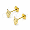 Arete Dormilona 02.09.0166 Oro Laminado, Diseño de Búho, Pulido, Tono Dorado
