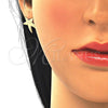 Arete Dormilona 02.09.0169 Oro Laminado, Diseño de Estrella, Pulido, Tono Dorado