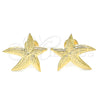 Arete Dormilona 02.09.0169 Oro Laminado, Diseño de Estrella, Pulido, Tono Dorado