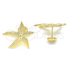 Arete Dormilona 02.09.0169 Oro Laminado, Diseño de Estrella, Pulido, Tono Dorado