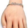 Pulsera Elegante 03.63.1971.1.08 Oro Laminado, Pulido, Tres Tonos (04 MM Thickness, 8 Inches Length)