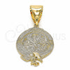 Dije Religioso 05.09.0073 Oro Laminado, Diseño de Angel, Pulido, Tono Dorado
