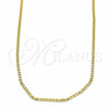 Gargantilla Basica 04.09.0173.20 Oro Laminado, Diseño de Cubana, Pulido, Tono Dorado (20 Inches Length)