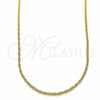 Gargantilla Basica 04.09.0174.20 Oro Laminado, Diseño de Singapore, Pulido, Tono Dorado (20 Inches Length)