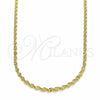 Gargantilla Basica 04.09.0176.20 Oro Laminado, Diseño de Torcido, Pulido, Tono Dorado (20 Inches Length)