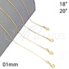 Gargantilla Basica 04.09.0179.20 Oro Laminado, Diseño de Snake, Pulido, Tono Dorado (20 Inches Length)