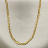 Gargantilla Basica 04.32.0018.22 Oro Laminado, Diseño de Cubana Pave, Pulido, Tono Dorado (03 MM Thickness, 22 Inches Length)