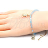 Pulsera Bolo Ajustable 03.32.00234.07 Oro Laminado, Diseño de Tortuga y Snake, con Aquamarine Cristal, Pulido Azul, Tono Dorado (7 Inches Length)