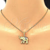 Dije Elegante 03.32.0268 Oro Laminado, Diseño de Elefante, Pulido, Dos Tonos