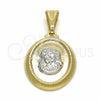 Dije Religioso 05.32.0065 Oro Laminado, Diseño de Espíritu Santo, Pulido, Dos Tonos