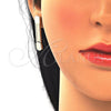 Arete Dormilona 02.63.2685 Oro Laminado, Cepillado, Tono Dorado